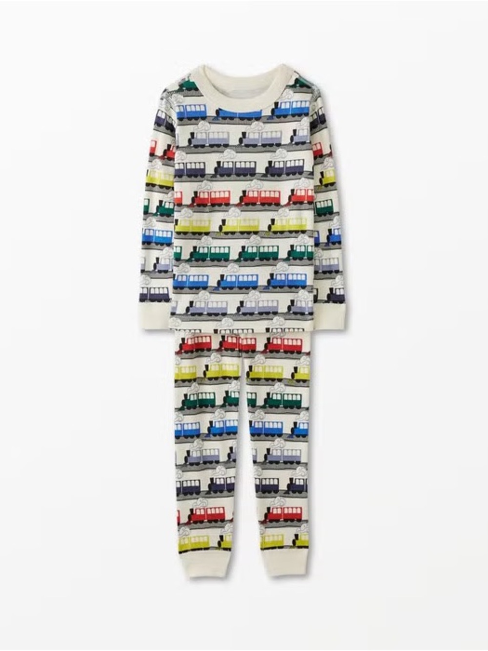 Hanna Andersson Long John Pajamas Train Print Size 14-16